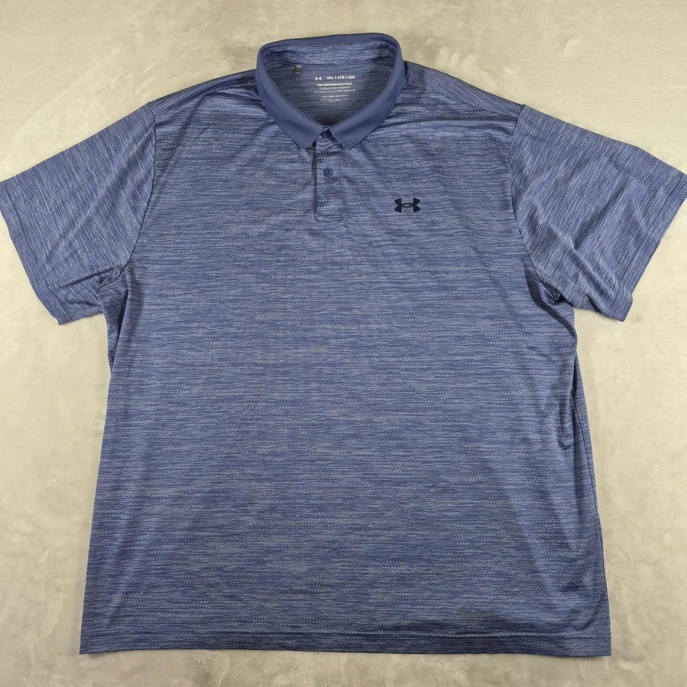 Under Armour Performance Polo Shirt Men's 4XL Blue Golf Stretch‎ Casual Comfort